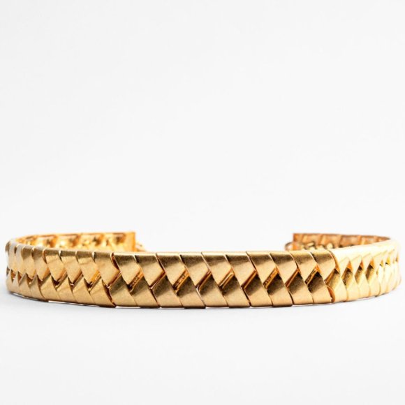 ZARA GOLD METALLIC BRAIDED BELT main image 4